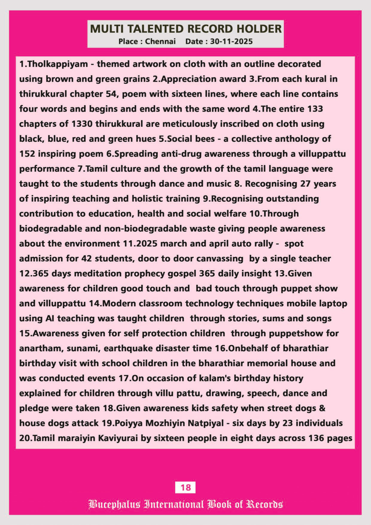 bucephalus international book of records