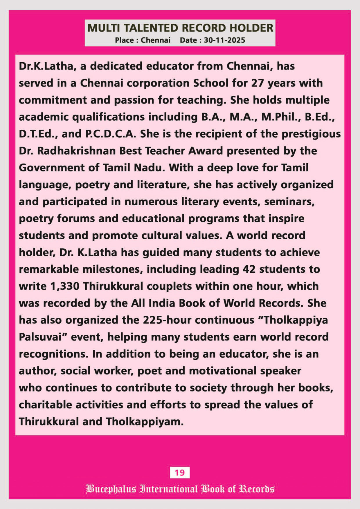 bucephalus international book of records